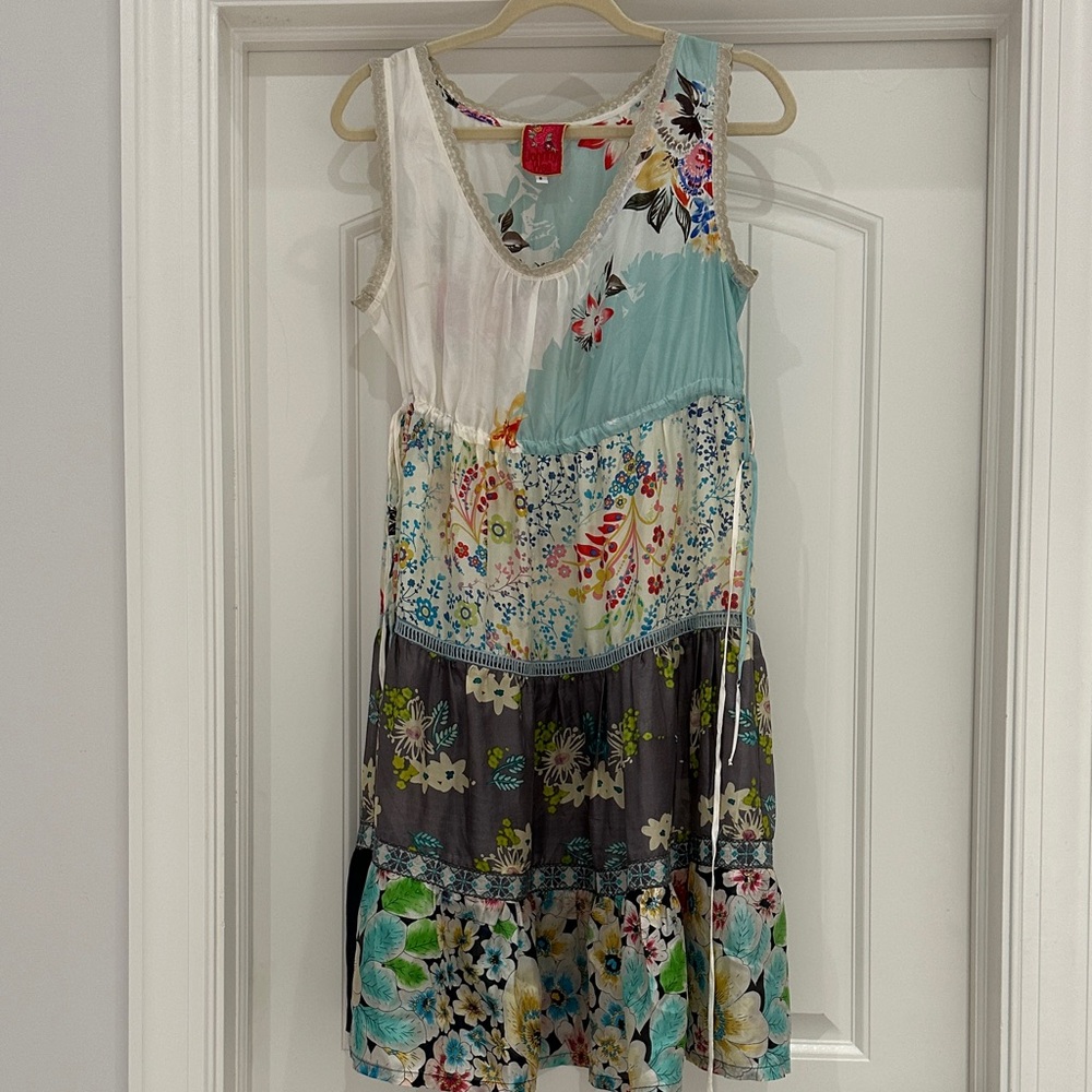Johnny Was Floral Embroidered Dress